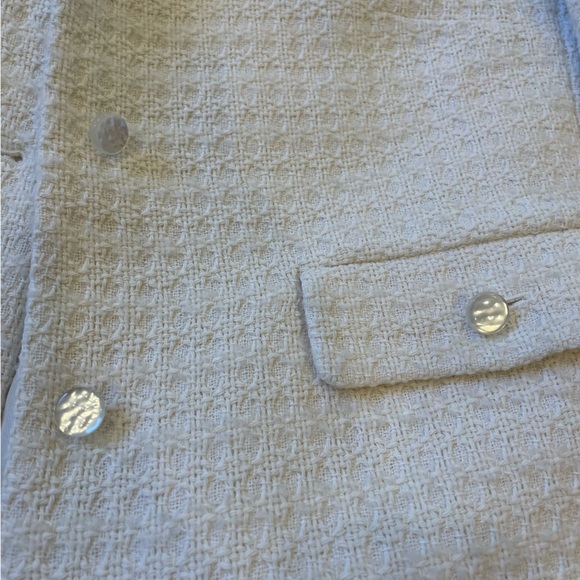 Zara White Tweed / Textured Blazer | size Large - Picture 4 of 4